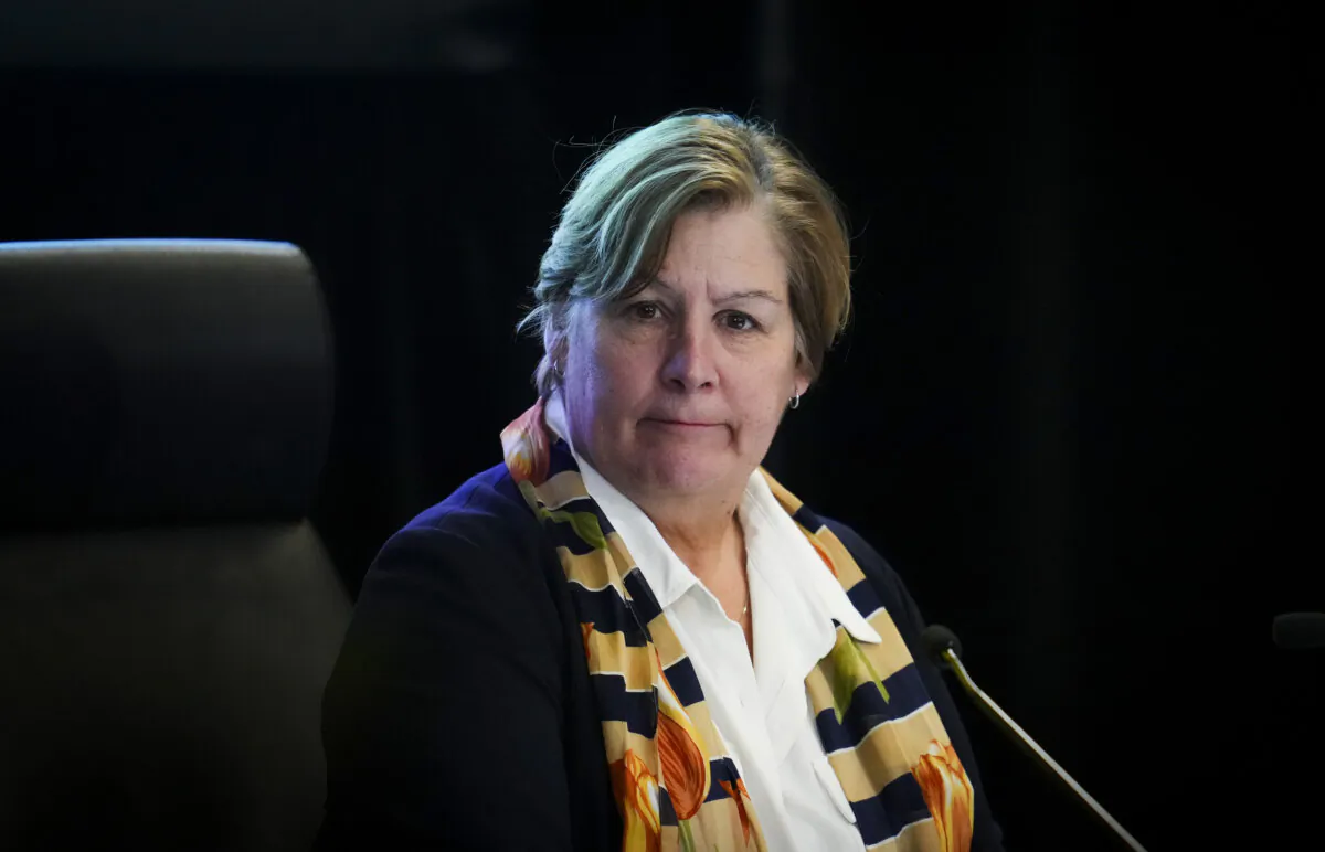 Commissioner Justice Marie-Josee Hogue is shown at the Foreign Interference Commission in Ottawa on Oct. 15, 2024. (The Canadian Press/Sean Kilpatrick) 