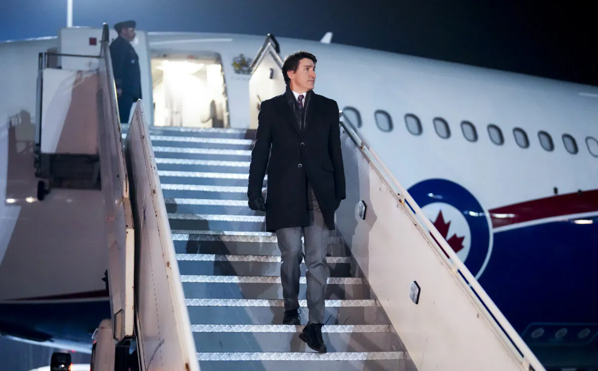 Prime Minister Justin Trudeau arrives in Krakow, Poland on Jan. 26, 2025. (The Canadian Press/Sean Kilpatrick)