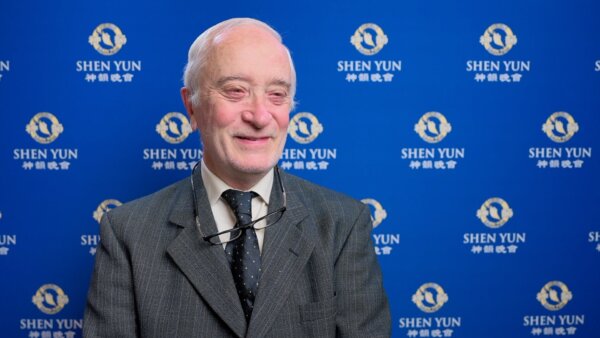 Giovan Battista Antongiovanni watches Shen Yun in Bergamo, Italy, on January 23, 2025.