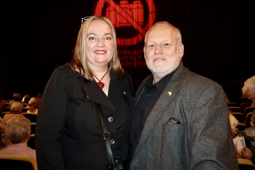 Lisa and Shaun Lyons attended Shen Yun Performing Arts at the Regent Theatre in Stoke-on-Trent in Staffordshire, UK, on Jan. 28, 2025. (Jenna/The Epoch Times)