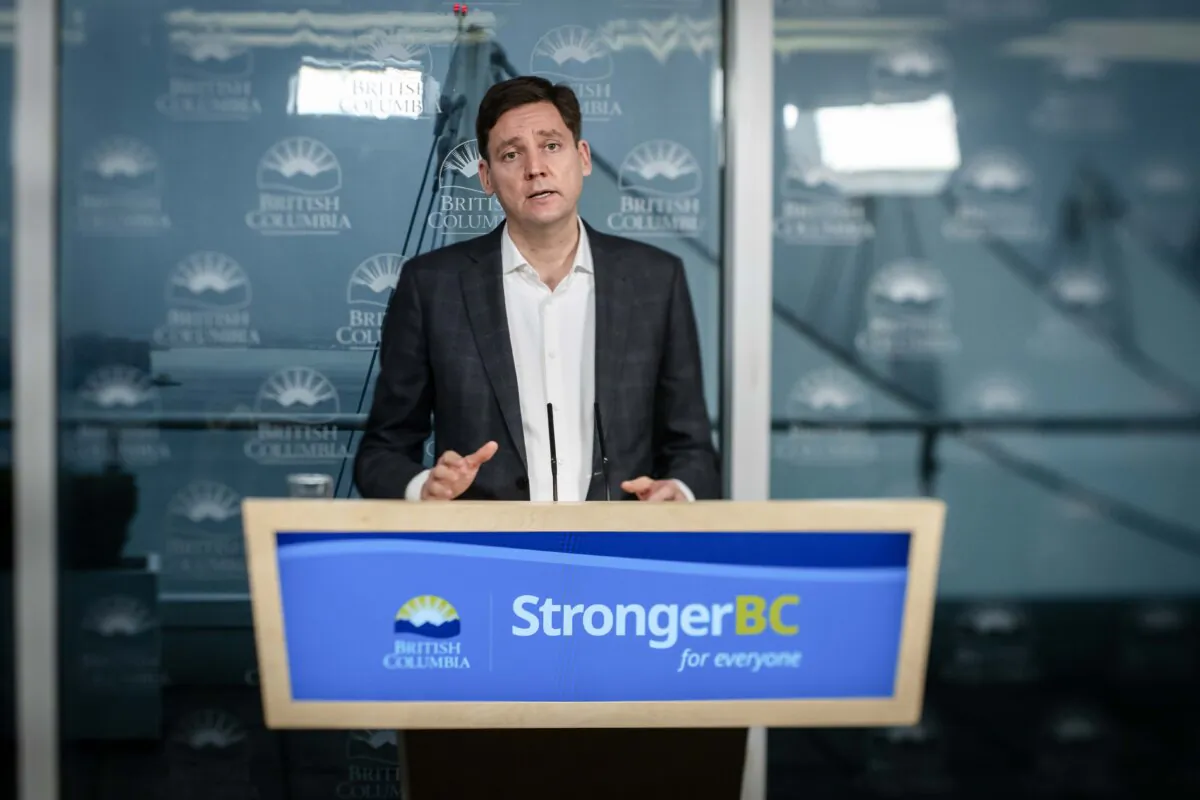 B.C. Premier David Eby speaks during a news conference in Vancouver, on Jan. 7, 2025. (The Canadian Press/Ethan Cairns)