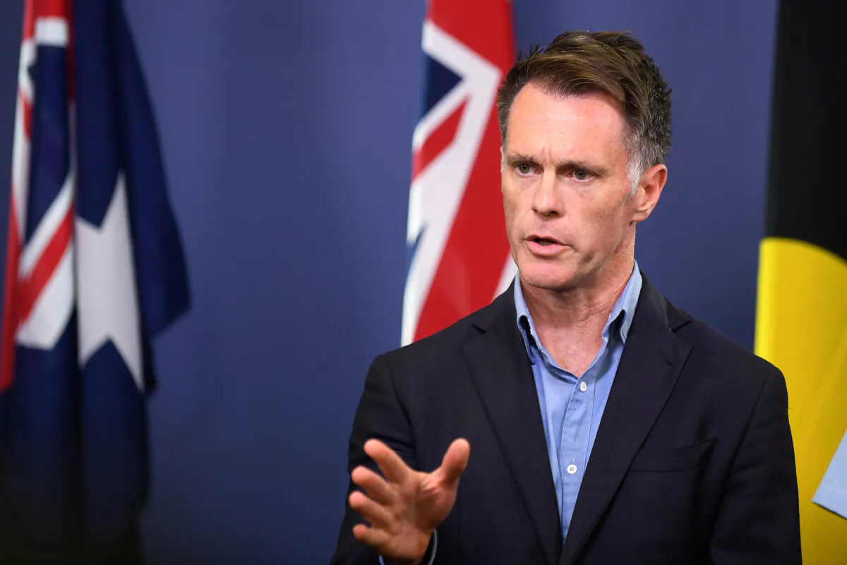 New South Wales Labor Premier Chris Minns speaks to media during a press conference in Sydney, Australia on Jan. 29, 2025. (AAP Image/Steven Saphore)