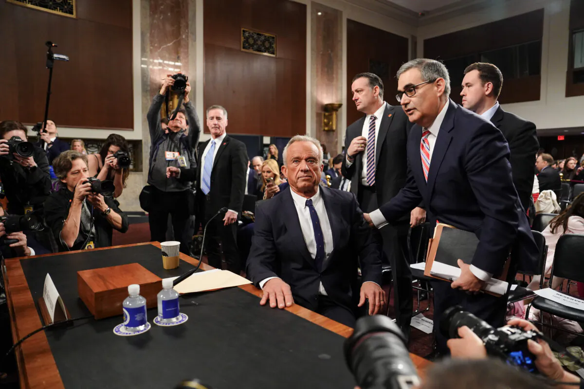 President Donald Trump nominee for Secretary of Health and Human Services, Robert F. Kennedy, Jr., arrives to testify on Capitol Hill in Washington, on Jan. 29, 2025. (Madalina Vasiliu/The Epoch Times)