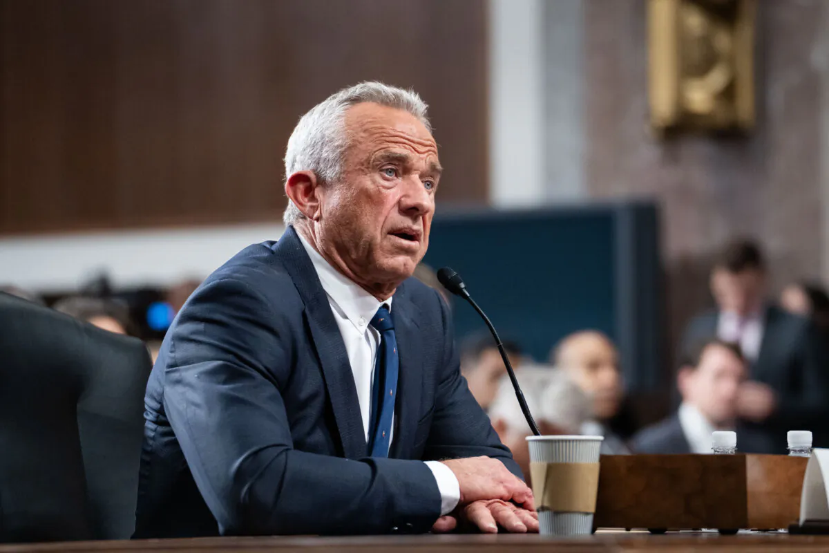 President Donald Trump’s nominee for secretary of health and human services, Robert F. Kennedy Jr., testifies before the Senate Committee on Finance on Capitol Hill on Jan. 29, 2025. (Madalina Vasiliu/The Epoch Times)