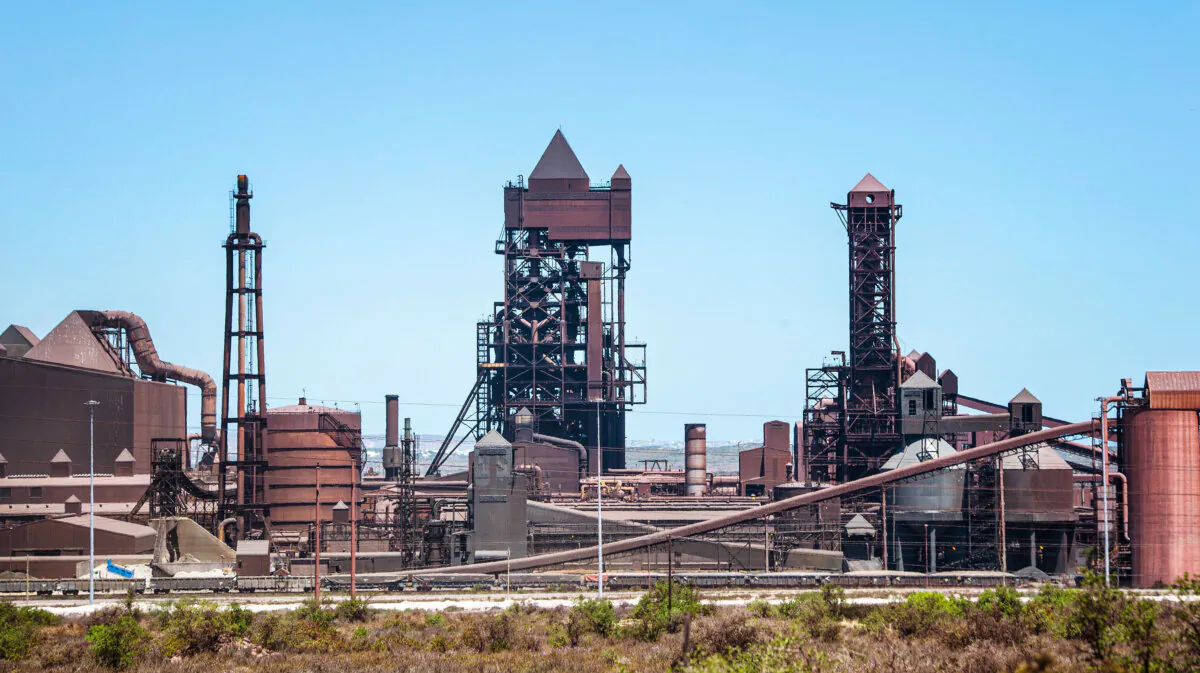 The ArcelorMittal Saldanha Steel plant in Saldanha Bay, north of Cape Town, South Africa, on Nov. 21, 2019. (Rodger Bosch/ AFP via Getty Images)