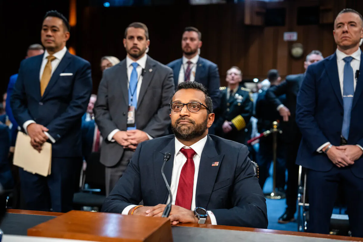 Kash Patel, nominee for director of the FBI, arrives to testify before the Senate Committee on the Judiciary on Capitol Hill in Washington on Jan. 30, 2025. (Madalina Vasiliu/The Epoch Times)