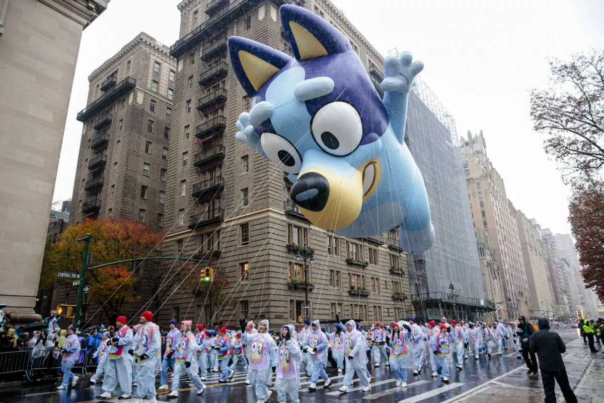 The Bluey balloon during the annual Macy's Thanksgiving Day Parade in New York on Nov. 28, 2024. (Kena Betancur/Getty Images)