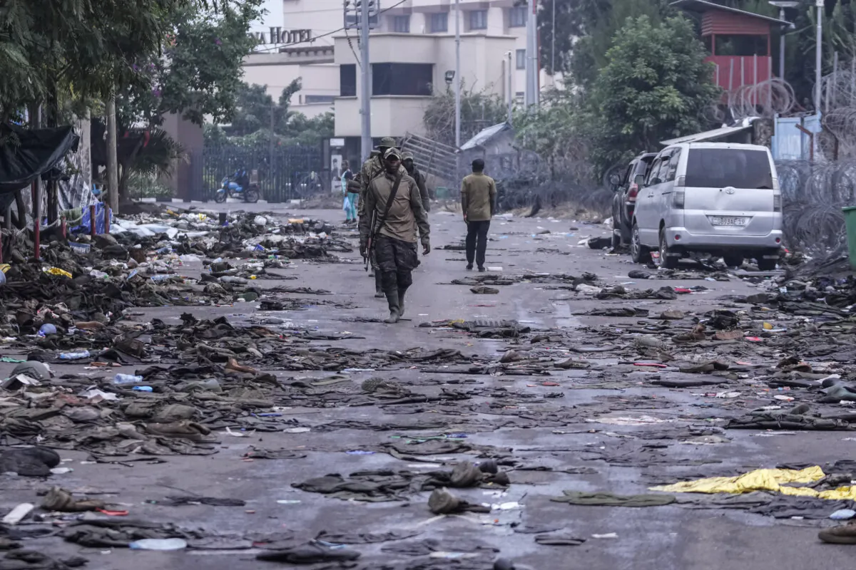 M23 rebels patrol the streets of Goma, Democratic Republic of the Congo, on Jan. 29, 2025. (Brian Inganga/AP)