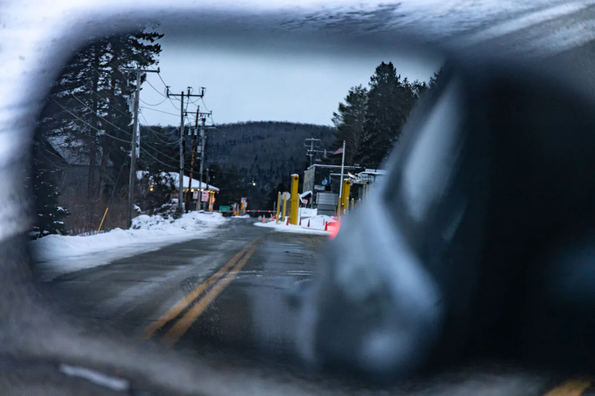 A border crossing checkpoint connecting Canada to the state of Vermont, USA, on Jan. 22, 2024. (John Fredricks/The Epoch Times)