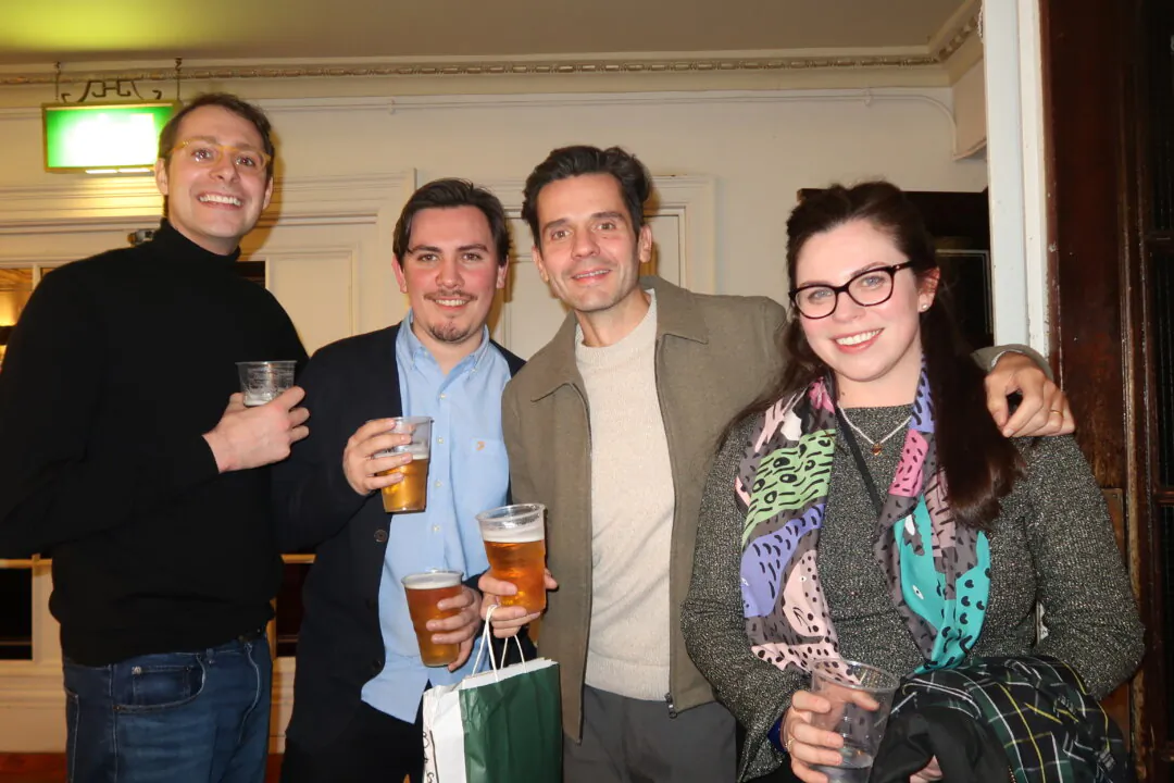 Francisco Garcia, a friend, and Peter and Susan Galbraith attended Shen Yun Performing Arts at the Edinburgh Playhouse in Edinburgh, Scotland, on Jan. 31, 2025. (Jenna/The Epoch Times)
