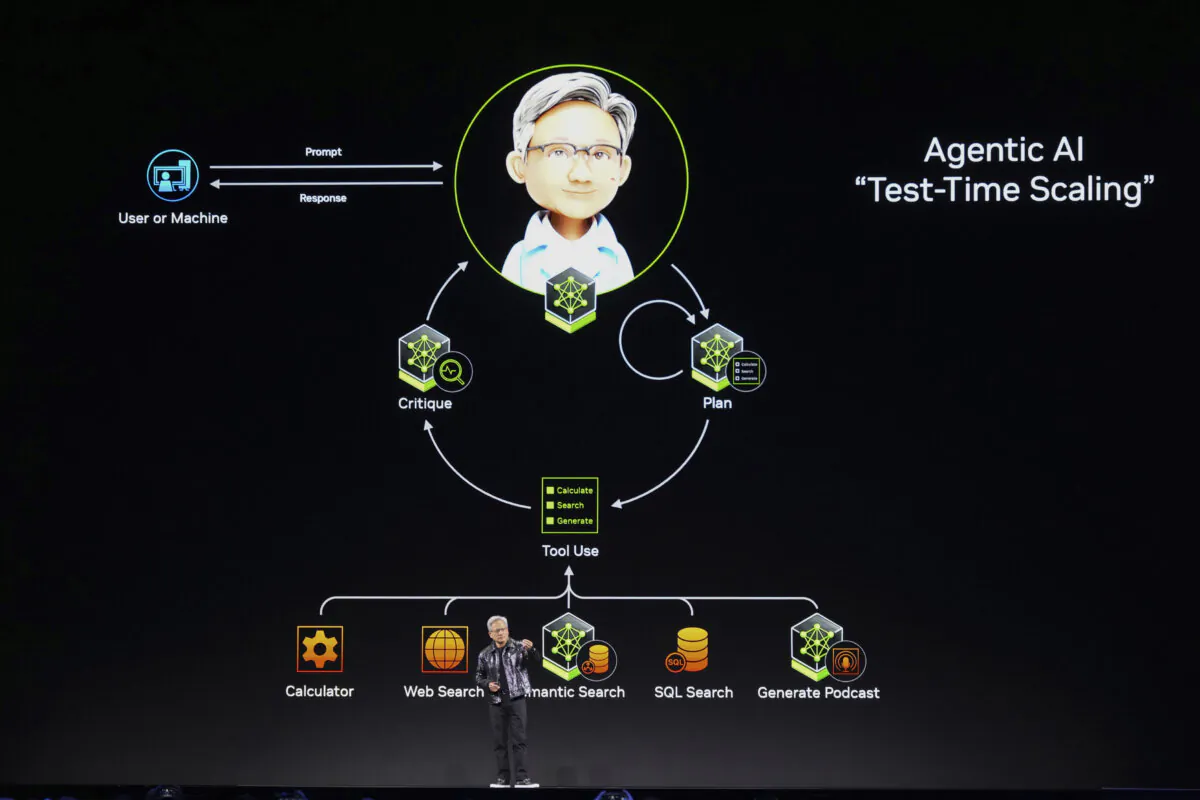Nvidia founder and CEO Jensen Huang speaks during a Nvidia news conference ahead of the CES tech show , in Las Vegas on Jan. 6, 2025. (Abbie Parr/AP Photo)