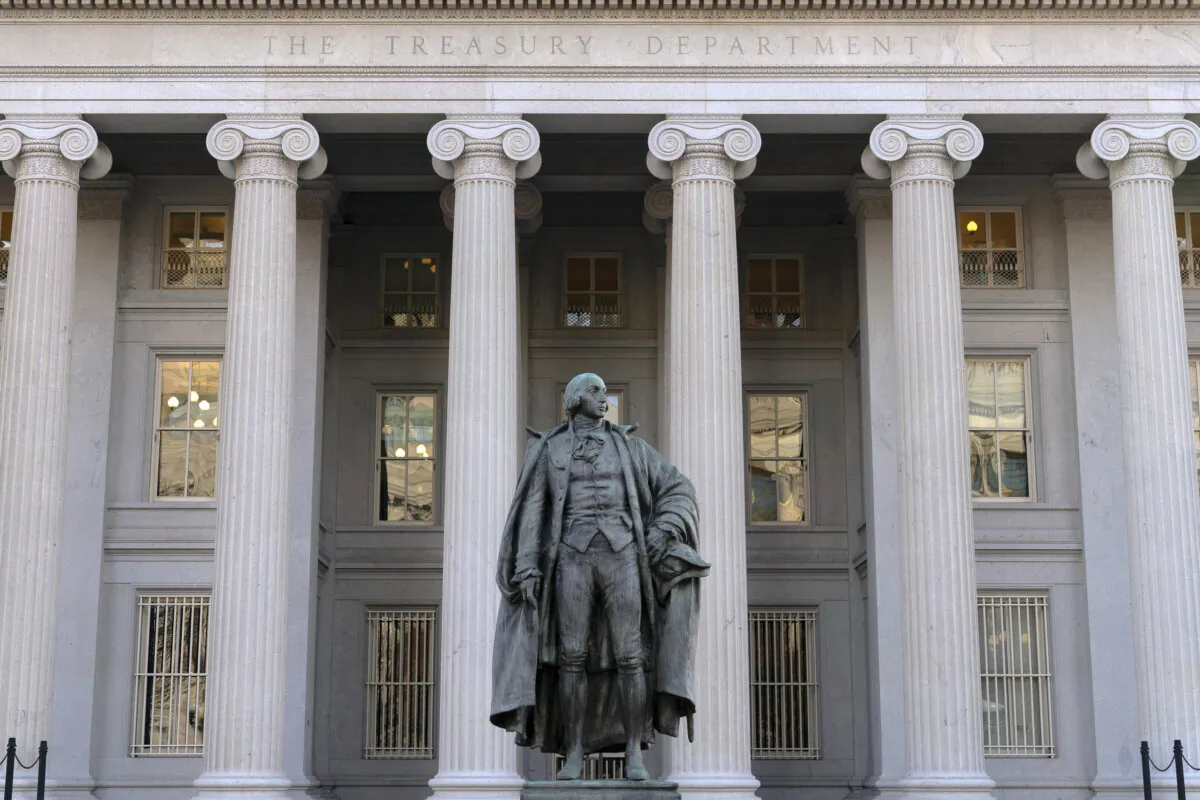 The U.S. Department of the Treasury building in Washington on Nov. 18, 2024. (Jose Luis Magana/AP Photo)