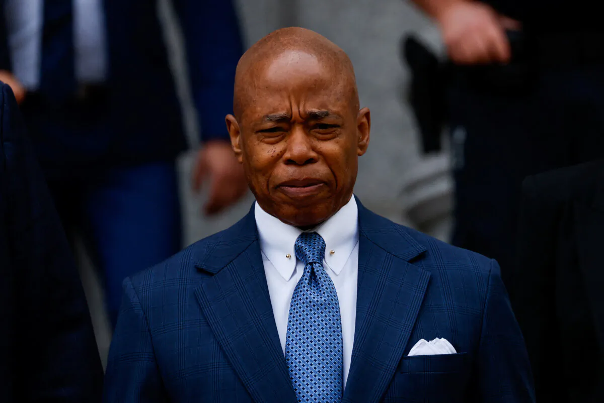 New York City Mayor Eric Adams leaves federal court after being charged with bribery and illegally soliciting a campaign contribution from foreign nationals, in New York City on Oct. 2, 2024. (Shannon Stapleton/Reuters)