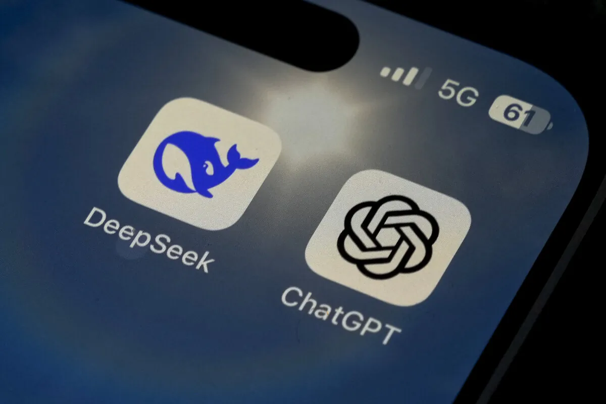 The Icons for the smartphone apps DeepSeek and ChatGPT on a smartphone screen in Beijing, on Jan. 28, 2025. (Andy Wong /AP Photo)