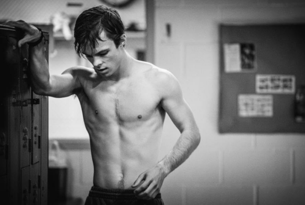 shirtless teen in locker room in Brave the Dark