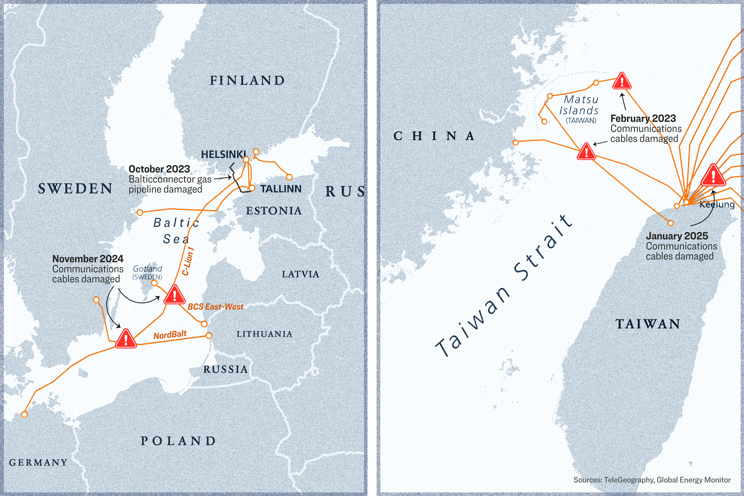 Chinese Links to Alleged Undersea Cable Sabotage in Europe, Asia