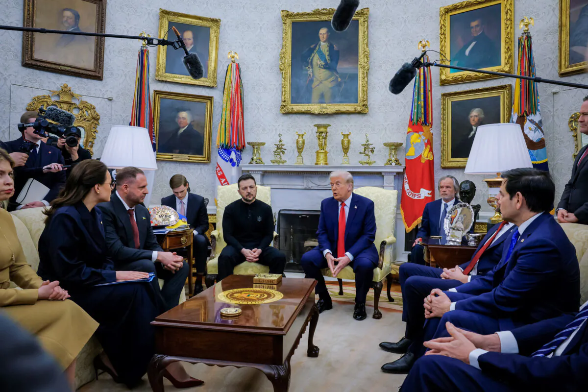 President Donald Trump meets with Ukrainian President Volodymyr Zelenskyy at the White House in Washington on Feb. 28, 2025. (Brian Snyder/Reuters)