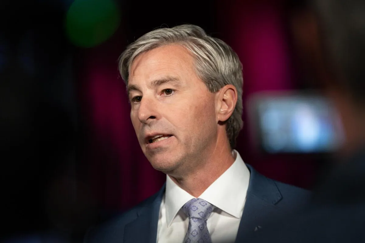 Nova Scotia Progressive Conservative Leader Tim Houston speaks to reporters following a televised debate in Halifax on Nov. 14, 2024. (The Canadian Press/Darren Calabrese)