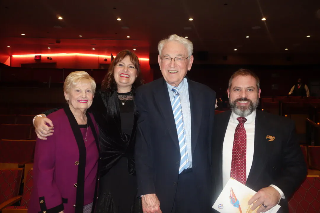 Matt Howell (R) and his wife, Mary Howell (2nd L), as well as Mary's father, John Whetton (2nd R) and mother, Becky Whetton, enjoyed Shen Yun's evening performance at the SAFE Credit Union Performing Arts Center on Jan. 31, 2025. (Gary Wang/The Epoch Times)