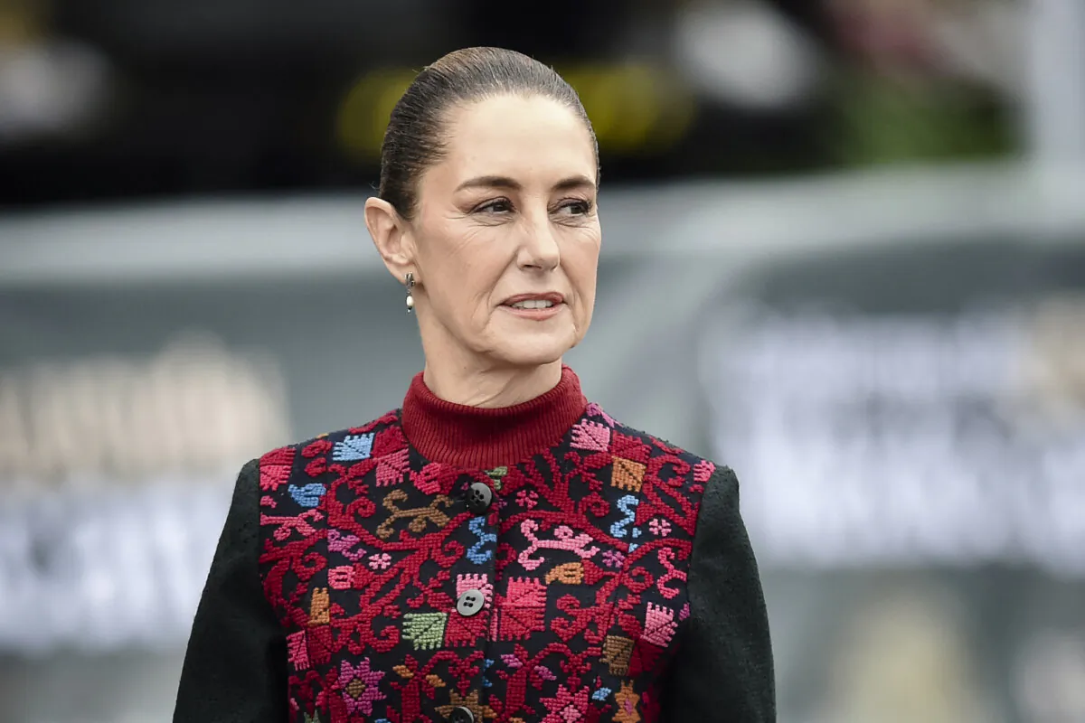 Mexico's President Claudia Sheinbaum attend a military parade commemorating the 114th anniversary of the Mexican Revolution at the Zocalo square in Mexico City, on November 20, 2024. (Rodrigo Oropeza/AFP via Getty Images)