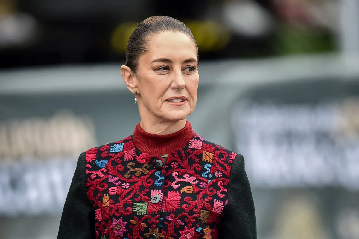 Mexico's President Claudia Sheinbaum attend a military parade commemorating the 114th anniversary of the Mexican Revolution at the Zocalo square in Mexico City, on November 20, 2024. (Rodrigo Oropeza/AFP via Getty Images)