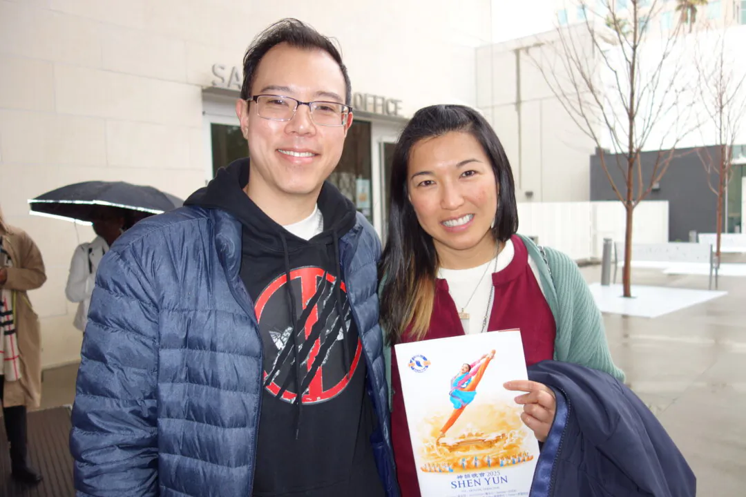 Brent Gong and Nara Lau at the Shen Yun Performing Arts performance at SAFE Credit Union Performing Arts Center on Feb 2, 2025. (Lily Yu/The Epoch Times)