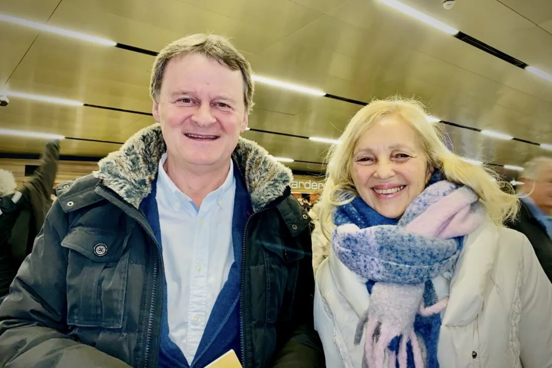 Peter and Daria Benovic enjoyed Shen Yun at the Vienna Stadthalle on Jan. 23, 3035. (Haiying Wang/The Epoch Times)