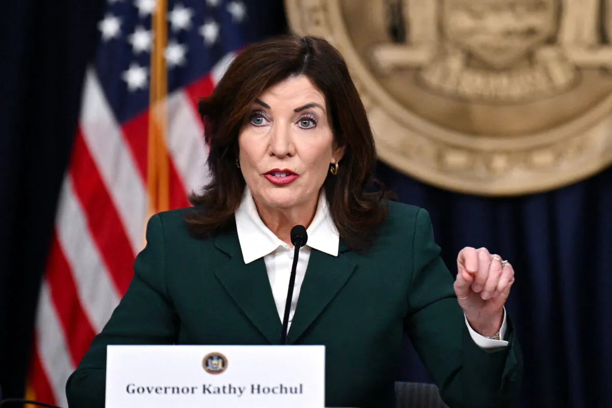 New York Gov. Kathy Hochul speaks during a press conference in New York City on Nov. 14, 2024. (Angela Weiss/AFP via Getty Images)