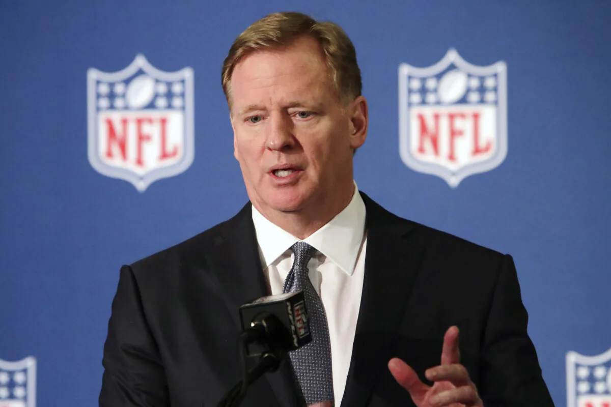 In this Dec. 12, 2018, file photo, NFL commissioner Roger Goodell speaks during a news conference in Irving, Texas. (LM Otero/AP Photo)