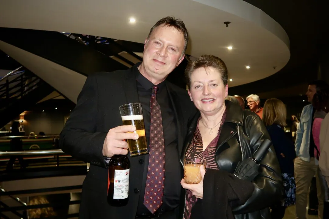 Philip and Helen Chick attended Shen Yun Performing Arts at the New Victoria Theatre in Woking, UK, on Feb. 4, 2025. (Jenna/The Epoch Times)