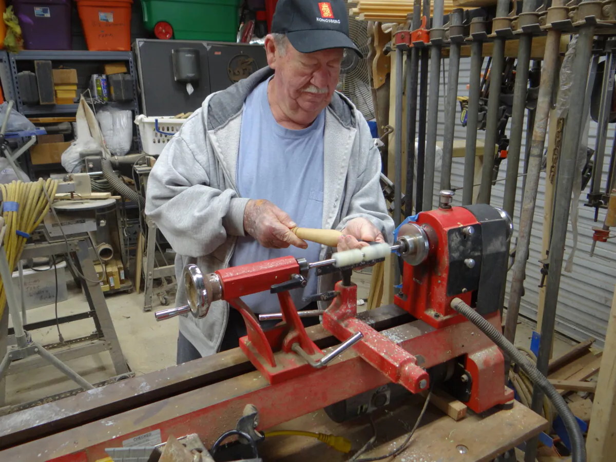 David Bullock works in his home workshop in Dixonville, Ala. (Randy Tatano)