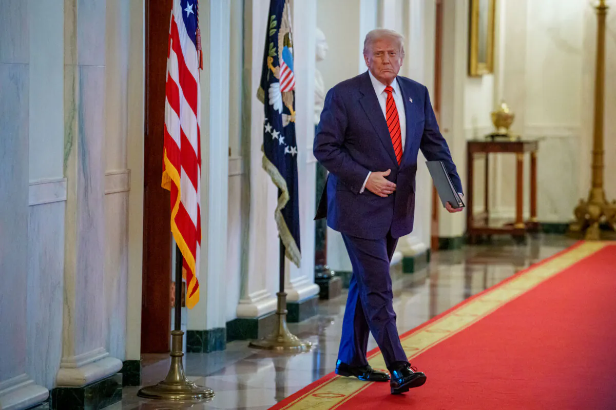 U.S. President Donald Trump in the East Room of the White House in Washington on Feb. 5, 2025. (Andrew Harnik/Getty Images)