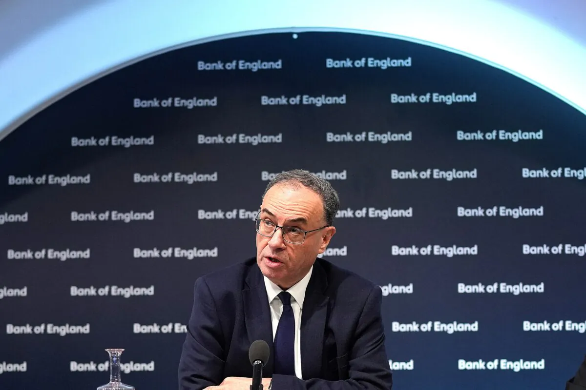 Andrew Bailey, governor of the Bank of England, during the monetary policy report press conference in London on Feb. 6, 2025. (Kin Cheung/PA)