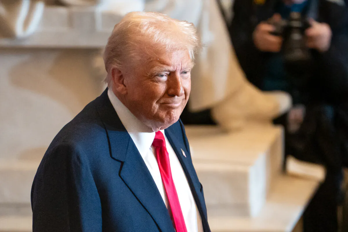 President Donald Trump speaks at the National Prayer Breakfast at the U.S. Capitol in Washington on Feb. 6, 2025. (Madalina Vasiliu/The Epoch Times)
