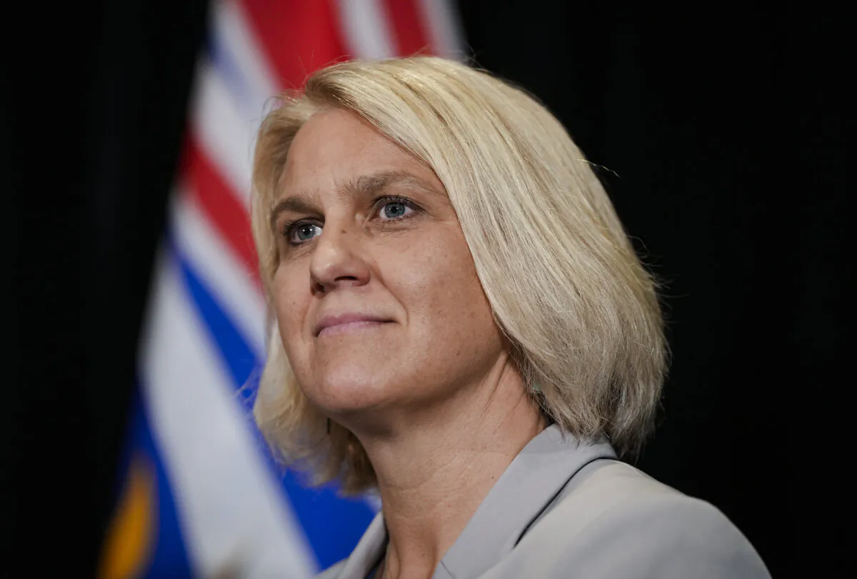 B.C. Conservative MLA Elenore Sturko attends a news conference in Richmond, B.C., on July 30, 2024. (The Canadian Press/Darryl Dyck)