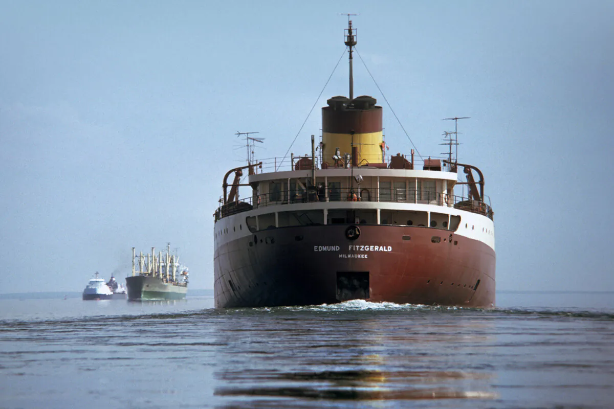 The stern view of the SS Edmund Fitzgerald. (Courtesy of Great Lakes Shipwreck Historical Society)
