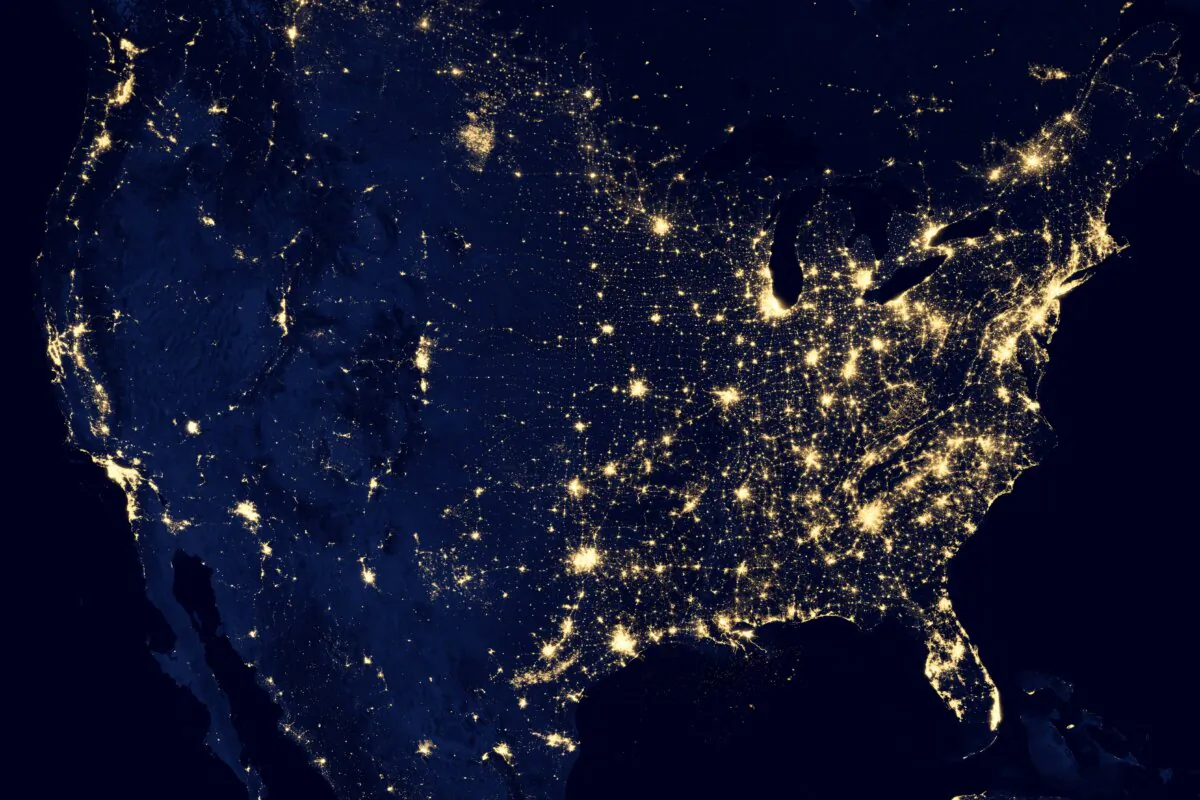 Aerial photography of the United States seen from orbit during night time in a file photo. (NASA/Unsplash.com)