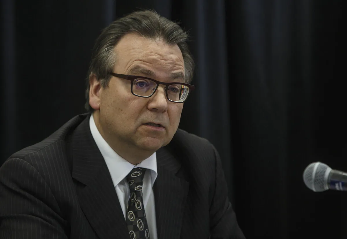 Alberta Auditor General Doug Wylie speaks in Edmonton on Oct. 4, 2019. (Jason Franson/The Canadian Press)