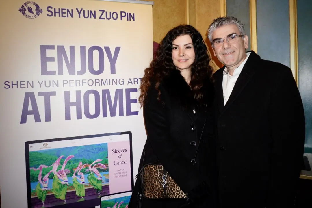 Jihane and Rene Eid enjoyed Shen Yun's evening performance at the Detroit Opera House on Feb. 8, 2025. (Nancy Ma/The Epoch Times)