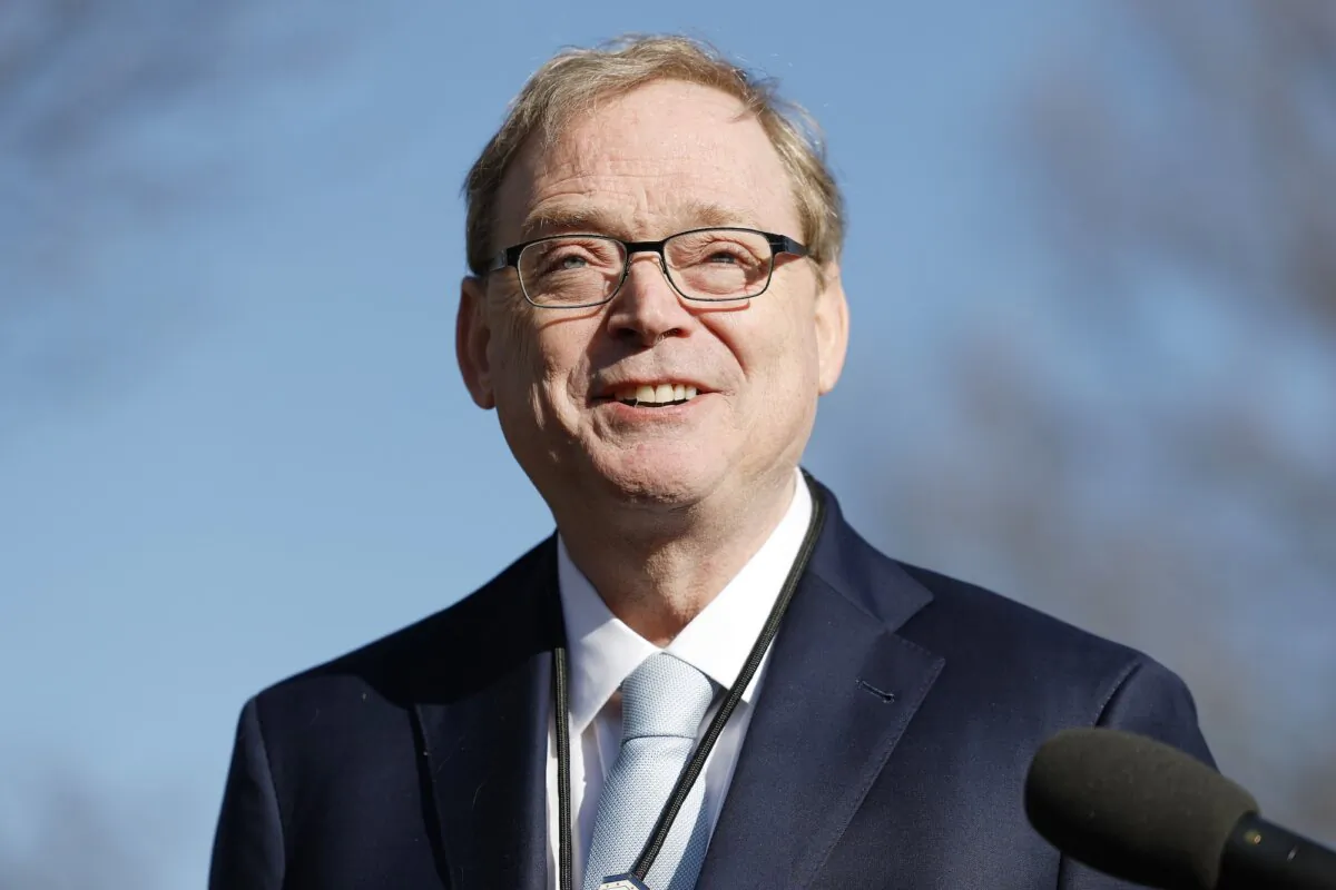 National Economic Council Director Kevin Hassett speaks to reporters outside the White House, on Feb. 7, 2025. (Anna Moneymaker/Getty Images)