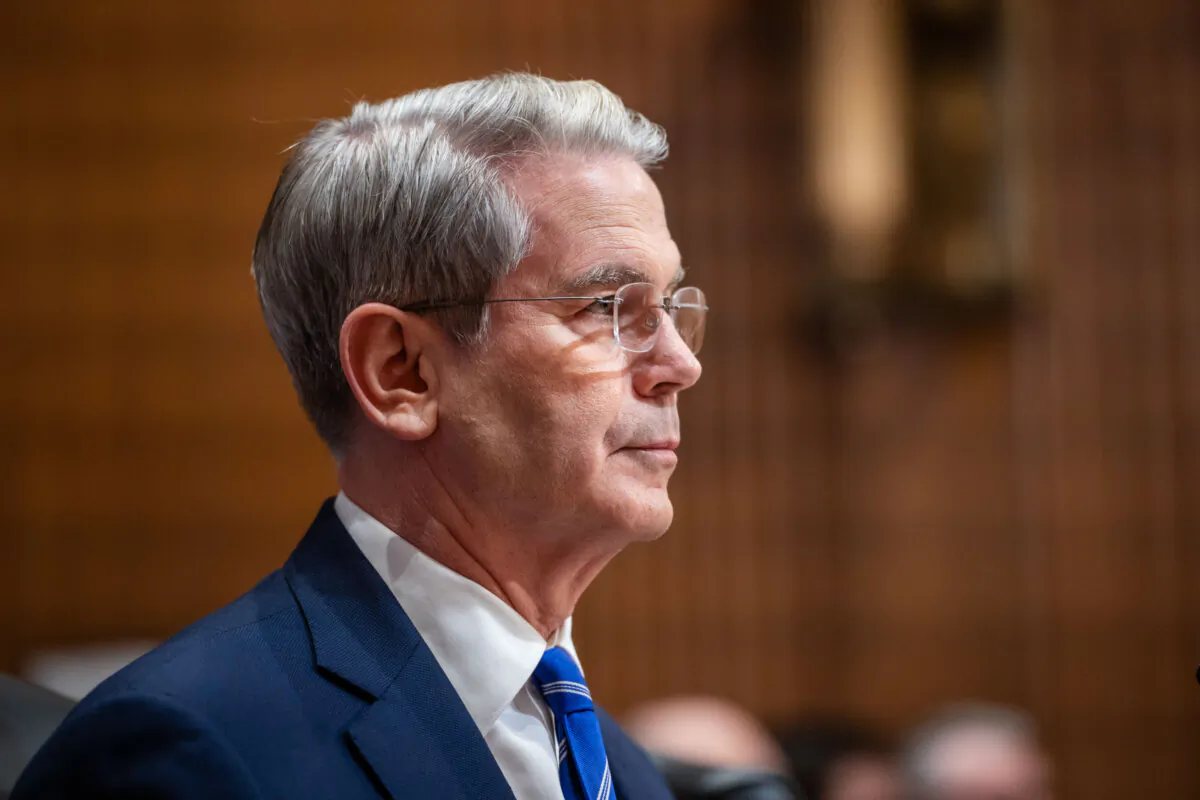 Treasury Secretary Scott Bessent testifies before the Senate Committee on Finance on Capitol Hill in Washington on Jan. 16, 2025. (Madalina Vasiliu/The Epoch Times)