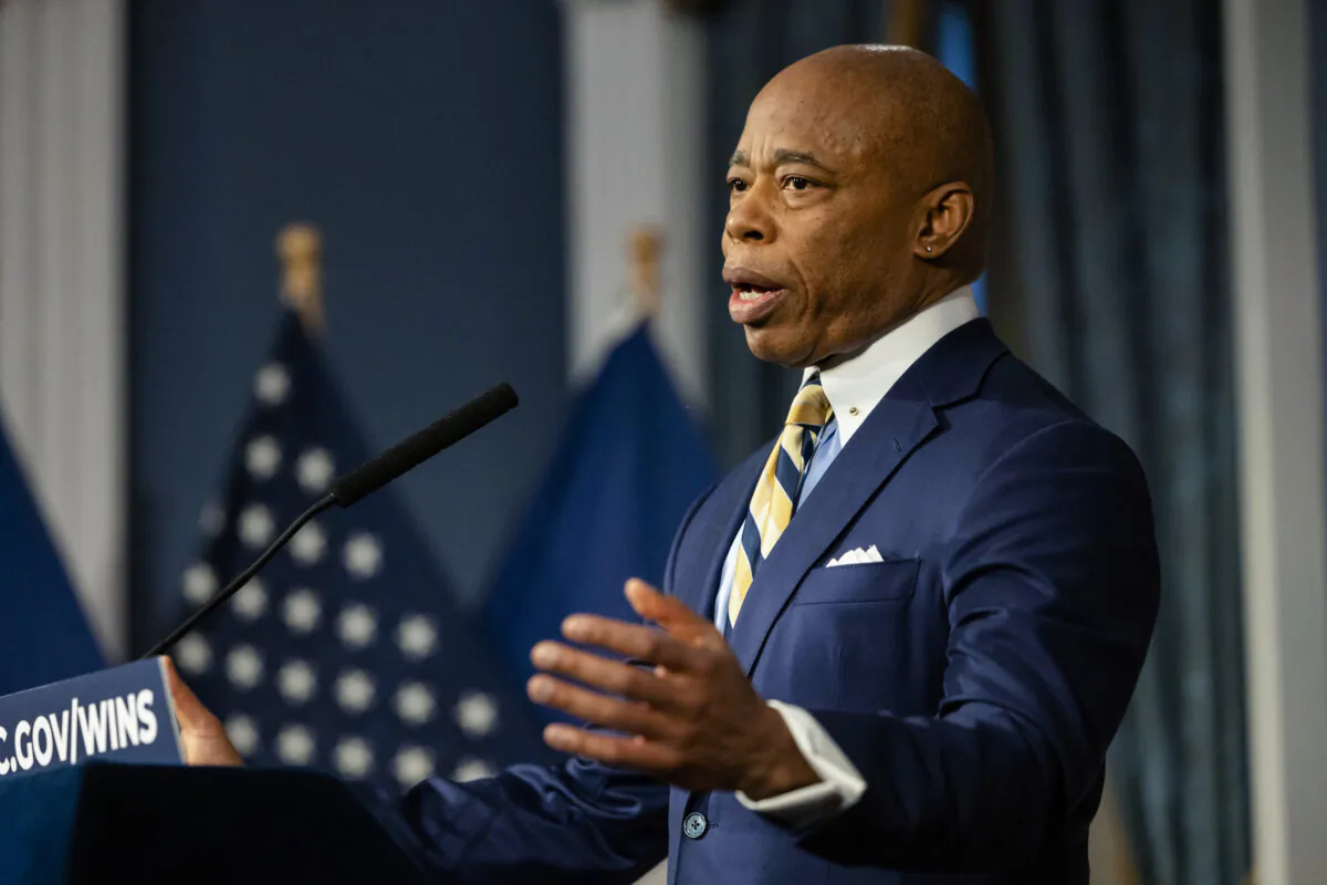 New York City Mayor Eric Adams speaks during a press conference at City Hall following a meeting with President-elect Donald Trump’s incoming "border czar" Tom Homan, Thursday, Dec. 12, 2024, in New York. (Yuki Iwamura/AP Photo)
