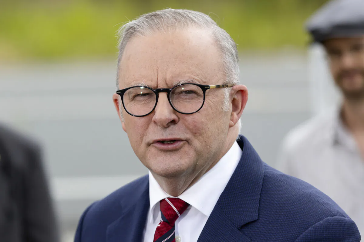 Prime Minister Anthony Albanese speaks to media during a doorstop event in the Gympie Region, Monday, January 06, 2025. (AAP Image/Russell Freeman) NO ARCHIVING