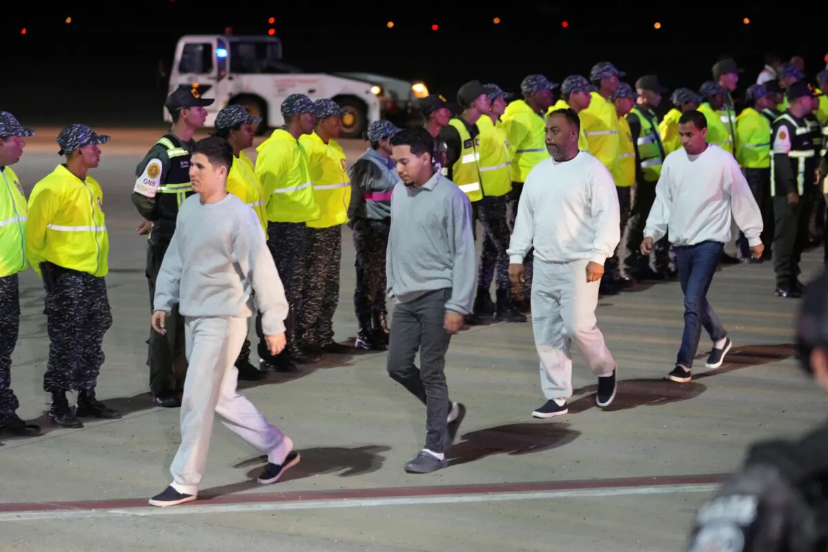 Venezuelans deported from the United States arrive at Simon Bolivar International Airport in Maiquetia, Venezuela, on Feb. 10, 2025. (Ariana Cubillos/AP Photo)