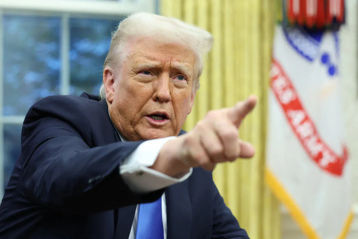 President Donald Trump speaks in the Oval Office on Feb. 11, 2025. (Kevin Lamarque/Reuters)