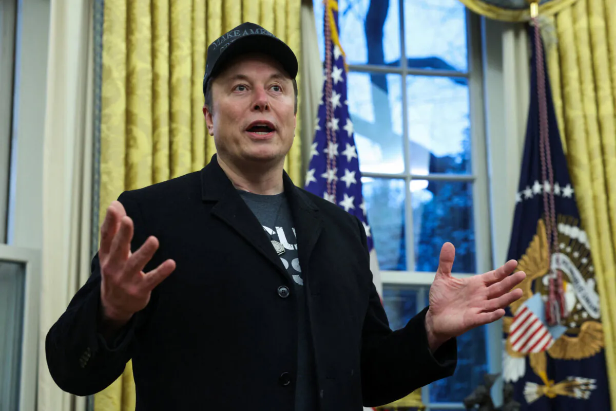 Elon Musk speaks next to President Donald Trump (not pictured) in the Oval Office of the White House in Washington on Feb. 11, 2025. (Kevin Lamarque/Reuters)
