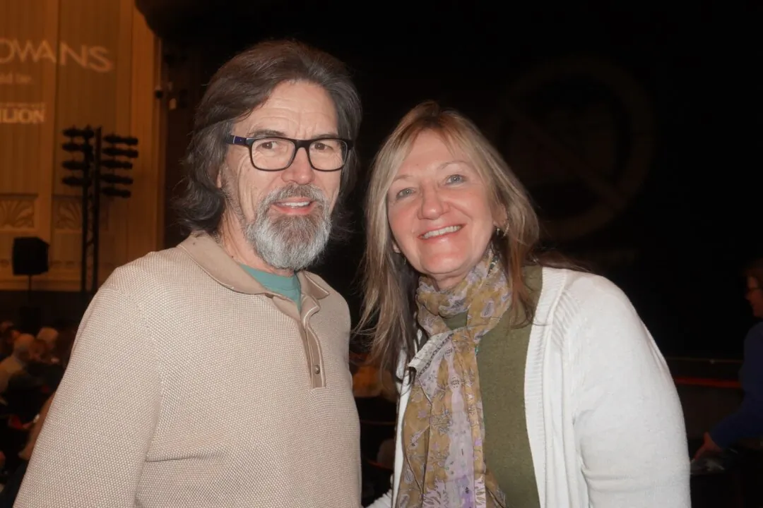 Simon and Julia Pervin attended Shen Yun Performings at the Bournemouth Pavilion Theatre on Feb. 12, 2025. (Mary Mann/The Epoch Times)