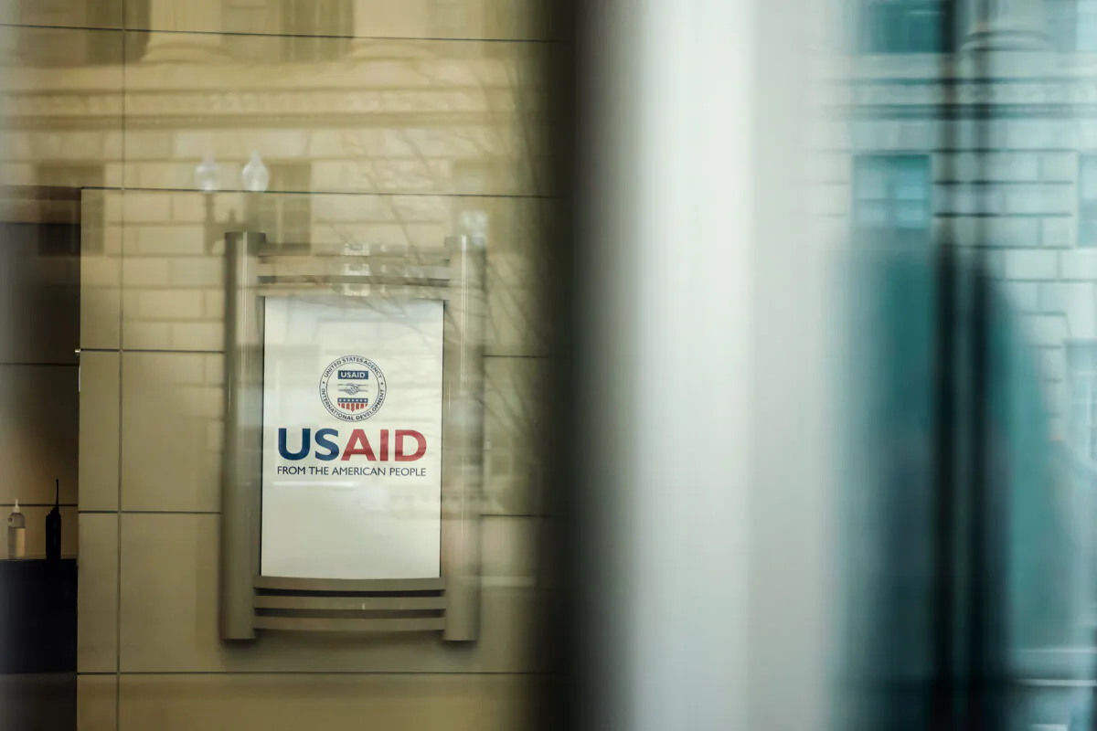 The lobby of the U.S. Agency for International Development (USAID) headquarters in Washington on Feb. 3, 2025. (Kevin Dietsch/Getty Images)