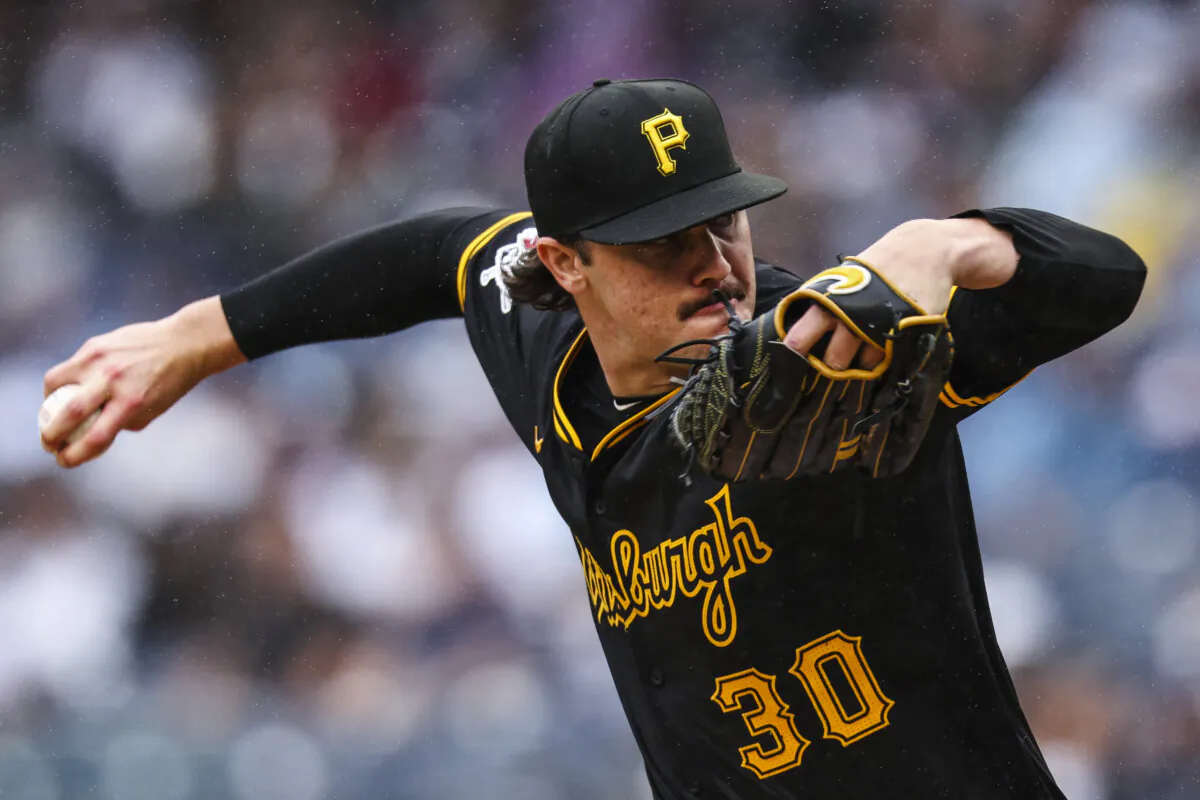 Paul Skenes of the Pittsburgh Pirates pitches against the New York Yankees at Yankee Stadium on Sept. 28. (Dustin Satloff/Getty Images)