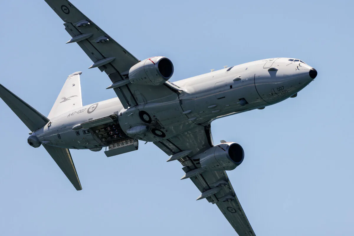 An Air Force P-8 Poseidon aircraft performs a handling display at Nobby's Beach during the Newcastle Williamtown Air Show in 2023. Courtesy Australian Department of Defence.